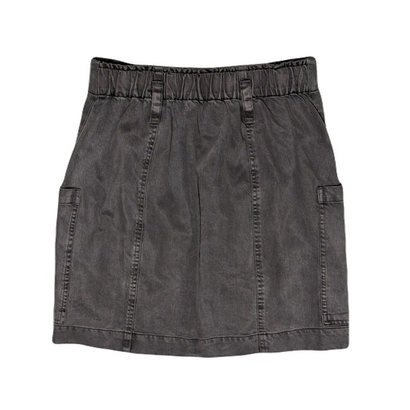 NEW Young Fabulous Broke Denim Twill Button Front Mini Skirt Size Medium in Grey - Picture 3 of 6
